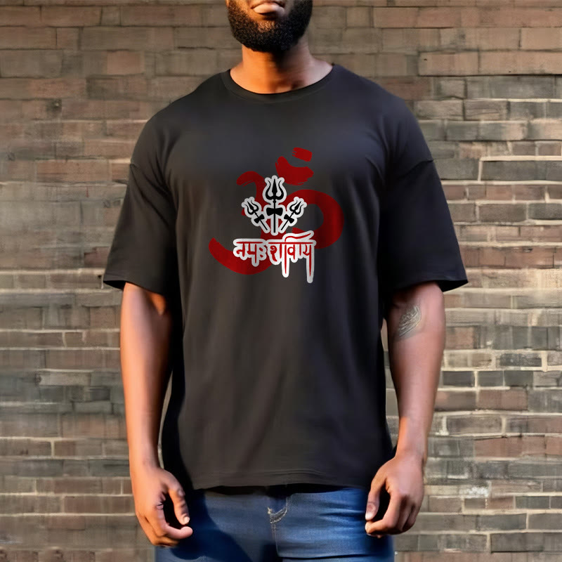 Buddha Stones OM NAMAH SHIVAYA Three Small Tridents Cotton Tee T-shirt - image 15