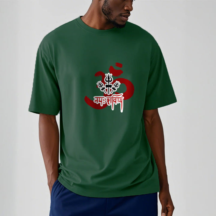 Buddha Stones OM NAMAH SHIVAYA Three Small Tridents Cotton Tee T-shirt - image 4