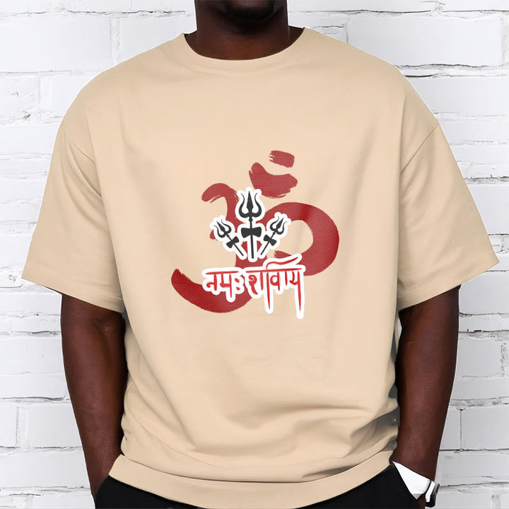 Buddha Stones OM NAMAH SHIVAYA Three Small Tridents Cotton Tee T-shirt - image 1