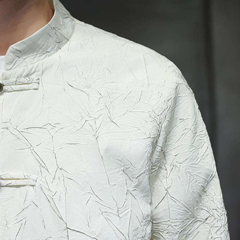 Buddha Stones Tang Suit Casual Frog-button Long Sleeve Nylon Men's Jacket Shirt Clothing - image 11