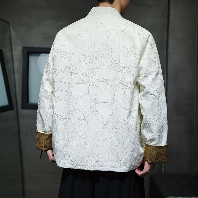 Buddha Stones Tang Suit Casual Frog-button Long Sleeve Nylon Men's Jacket Shirt Clothing - image 10