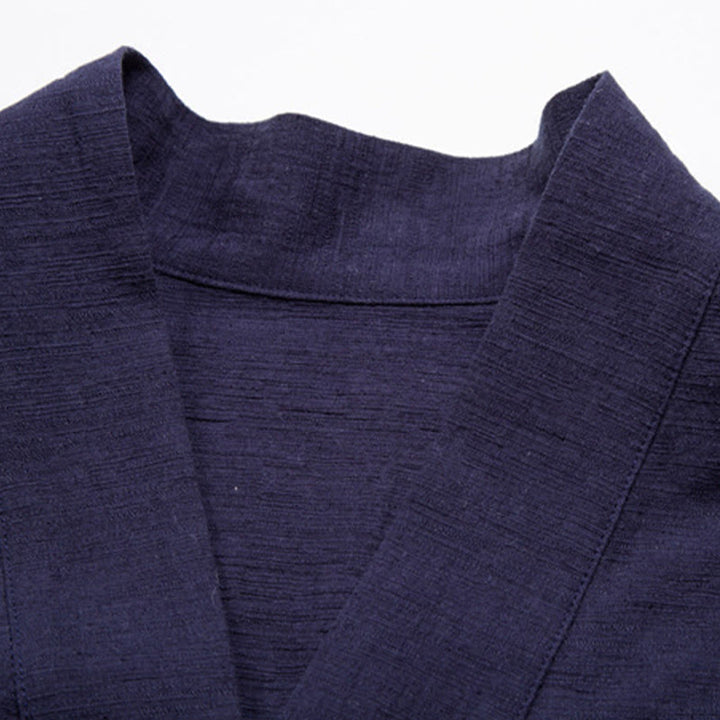Buddha Stones Men's Short Sleeve Shirt With Pocket V Neck Cardigan Comfort Cotton Linen Shirt - image 8