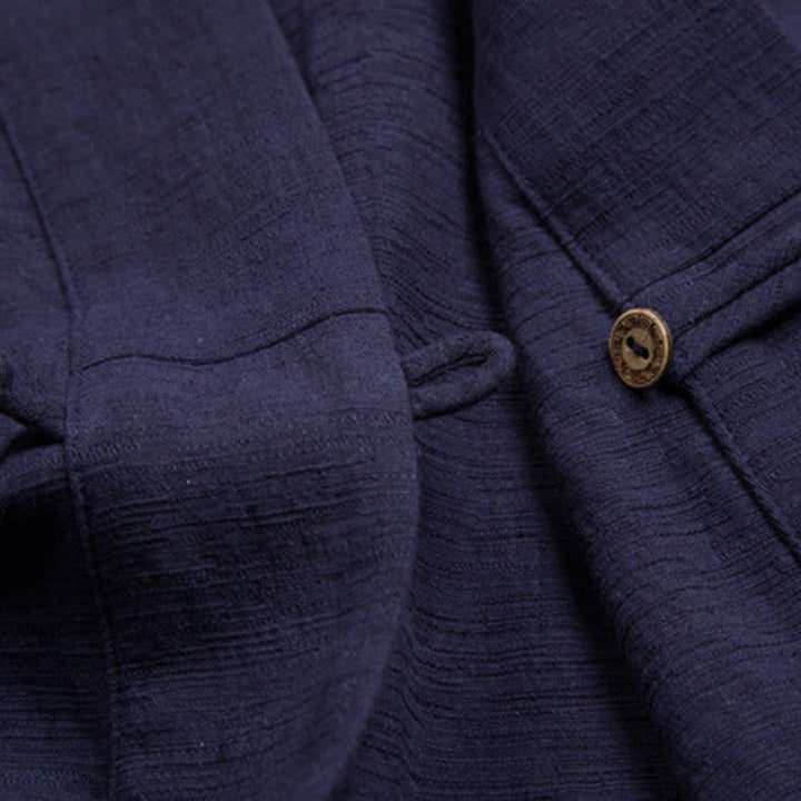 Buddha Stones Men's Short Sleeve Shirt With Pocket V Neck Cardigan Comfort Cotton Linen Shirt - image 11