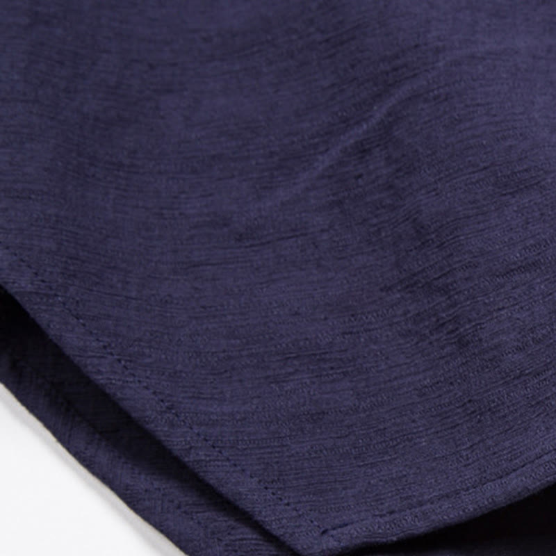 Buddha Stones Men's Short Sleeve Shirt With Pocket V Neck Cardigan Comfort Cotton Linen Shirt - image 10