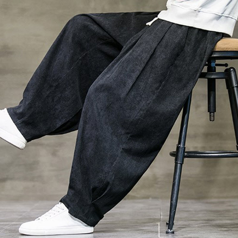 Buddha Stones Casual Plain Cotton Bloomer Men's Pants With Pockets - image 6