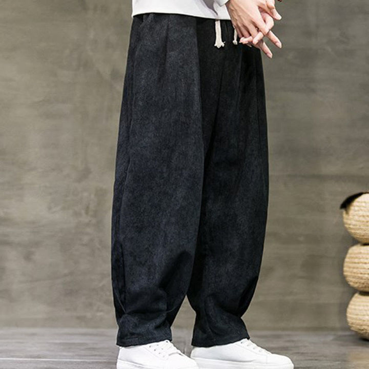 Buddha Stones Casual Plain Cotton Bloomer Men's Pants With Pockets - image 2