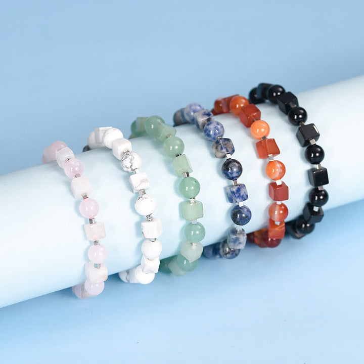 Buddha Stones Various Crystals Black Obsidian Purification Bracelet - image 16