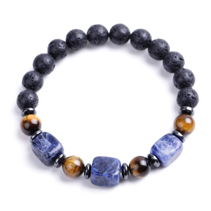 Buddha Stones Various Crystals Lava Rock Calm Bracelet - image 43
