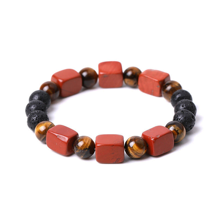 Buddha Stones Various Crystals Cube Amethyst Lava Rock Support Bracelet - image 36
