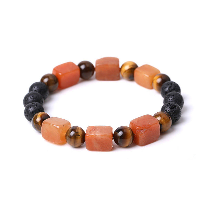 Buddha Stones Various Crystals Cube Amethyst Lava Rock Support Bracelet - image 58