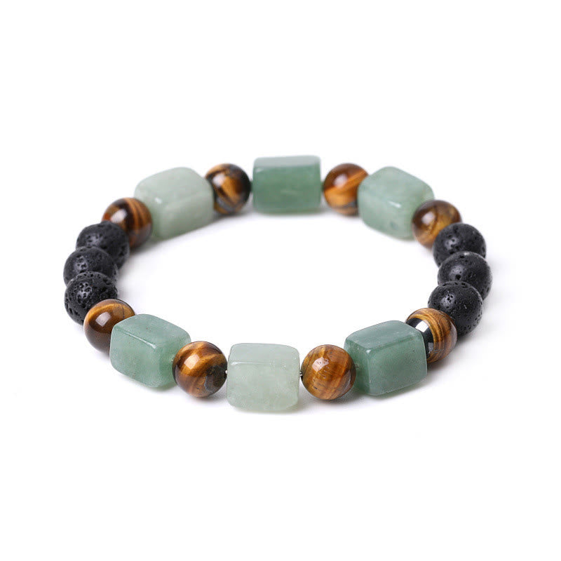 Buddha Stones Various Crystals Cube Amethyst Lava Rock Support Bracelet - image 26