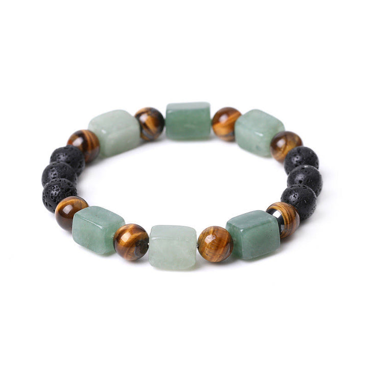Buddha Stones Various Crystals Cube Amethyst Lava Rock Support Bracelet - image 26