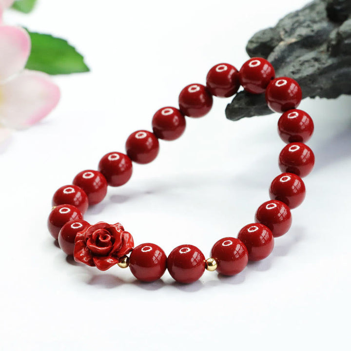 Buddha Stones Cinnabar Rose Calm Bracelet - image 7