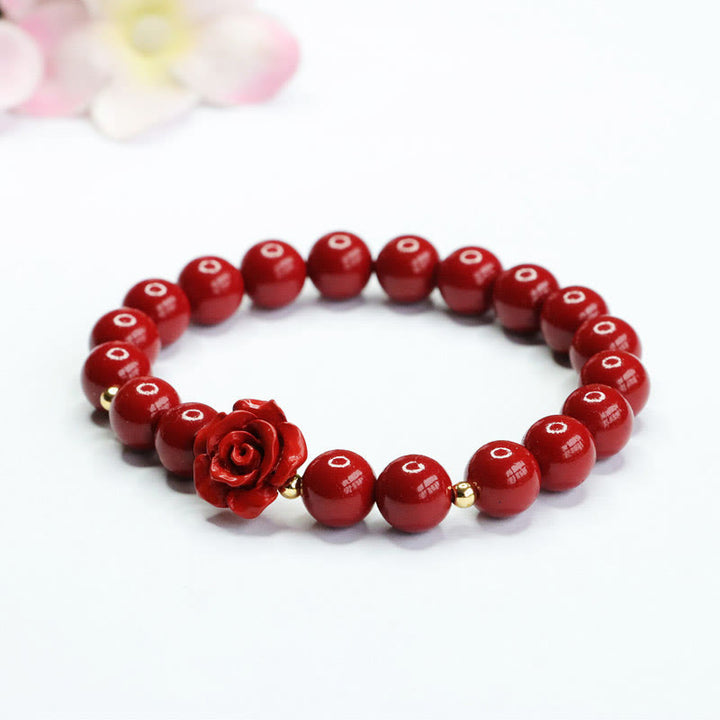 Buddha Stones Cinnabar Rose Calm Bracelet - image 4