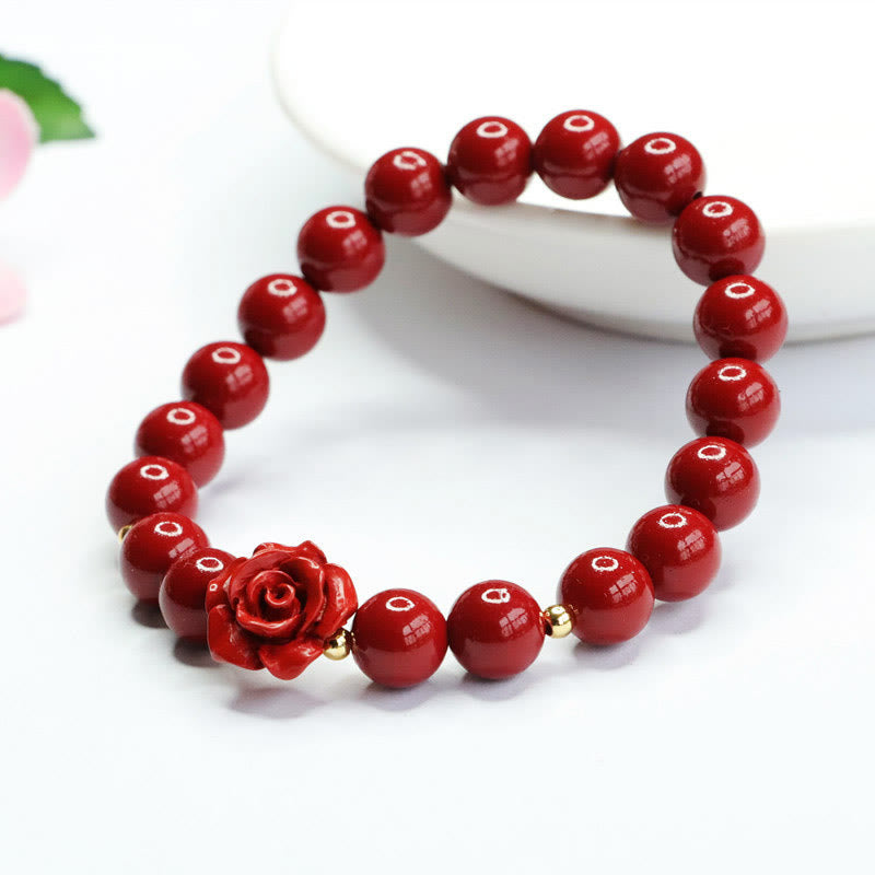 Buddha Stones Cinnabar Rose Calm Bracelet - image 3