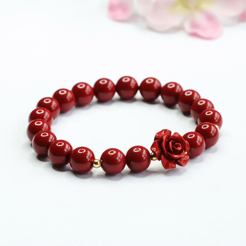 Buddha Stones Cinnabar Rose Calm Bracelet - 8mm Cinnabar(Wrist Circumference: 14-16cm) - image 8