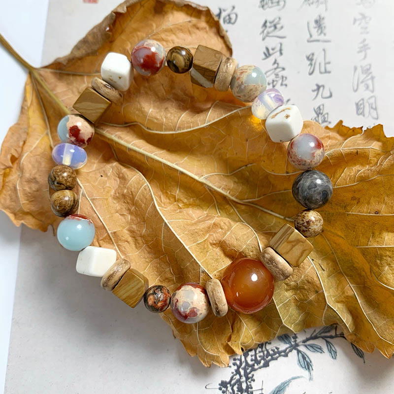 Buddha Stones Red Agate Shoushan Stone White Turquoise Calm Blessing Bracelet - image 10