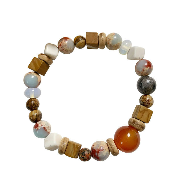 Buddha Stones Red Agate Shoushan Stone White Turquoise Calm Blessing Bracelet - image 11
