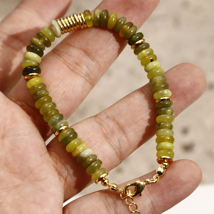 Buddha Stones Gild Cyan Jade Success Healing Bracelet - image 2