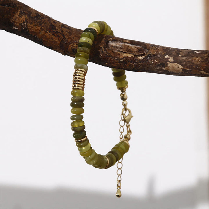 Buddha Stones Gild Cyan Jade Success Healing Bracelet - image 6