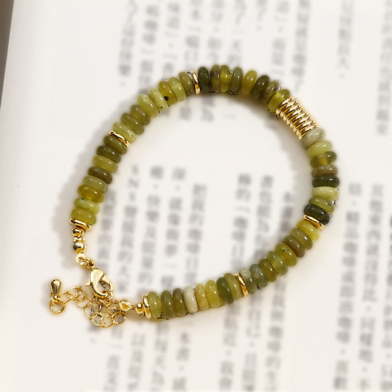 Buddha Stones Gild Cyan Jade Success Healing Bracelet - image 8