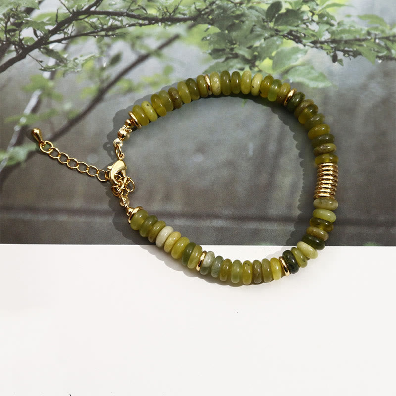 Buddha Stones Gild Cyan Jade Success Healing Bracelet - image 3