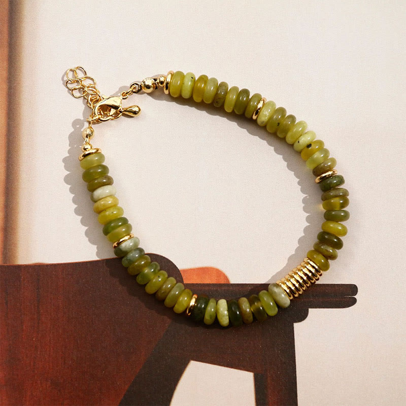 Buddha Stones Gild Cyan Jade Success Healing Bracelet - image 4