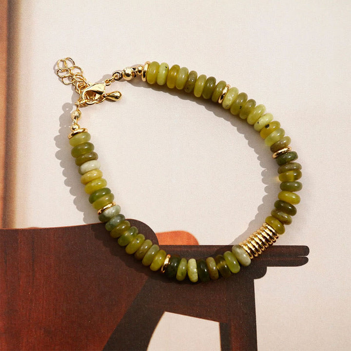 Buddha Stones Gild Cyan Jade Success Healing Bracelet - image 4
