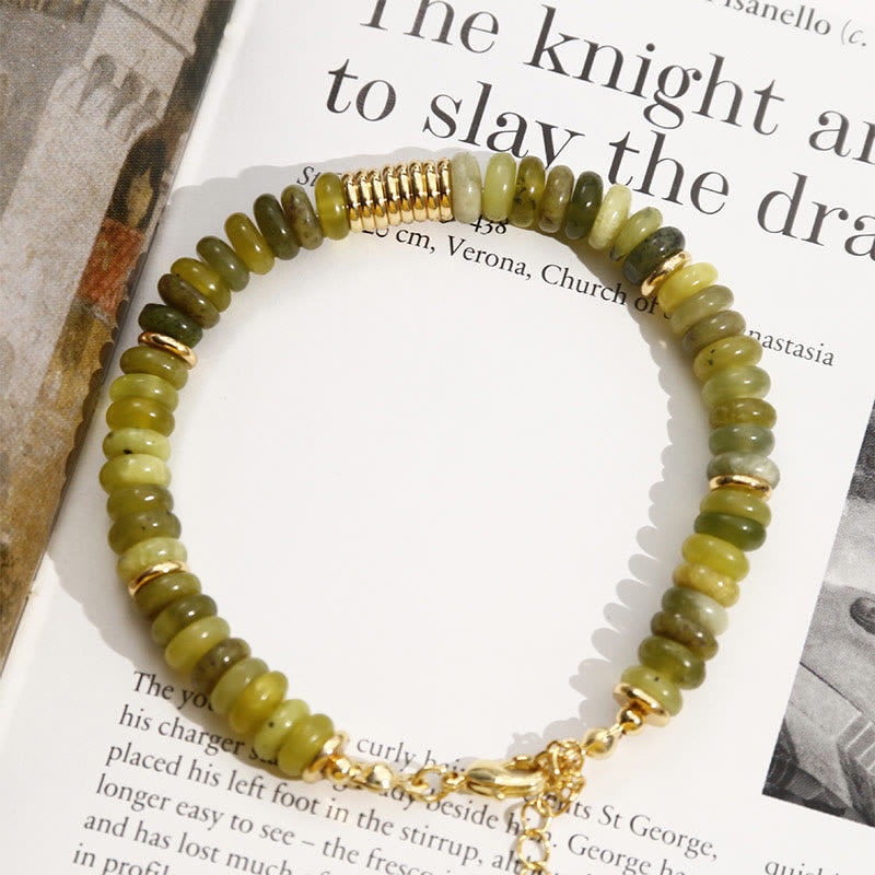 Buddha Stones Gild Cyan Jade Success Healing Bracelet - image 7