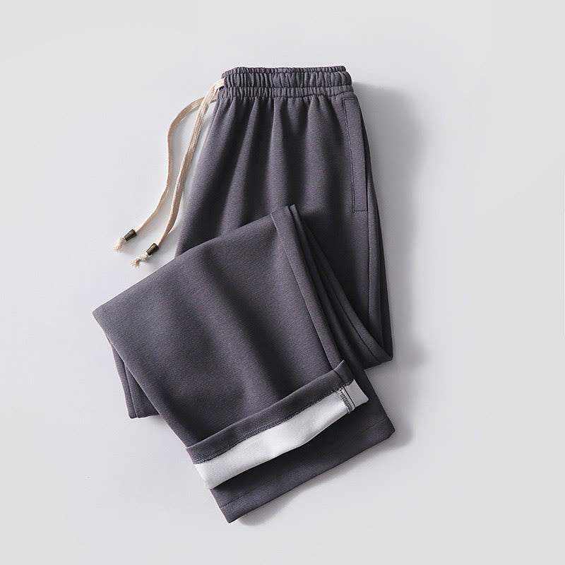 Buddha Stones Solid Color Cotton Fleece Drape Men's Pants With Pockets - image 13