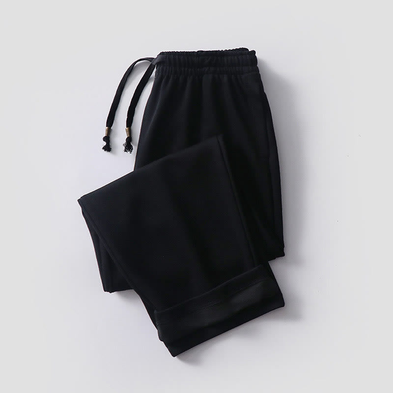 Buddha Stones Solid Color Cotton Fleece Drape Men's Pants With Pockets - image 4