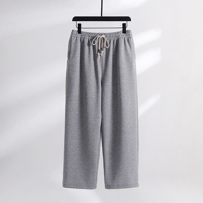 Buddha Stones Solid Color Cotton Fleece Drape Men's Pants With Pockets - Silver(Regular) - US/UK/AU54，EU64 (9XL) - image 0