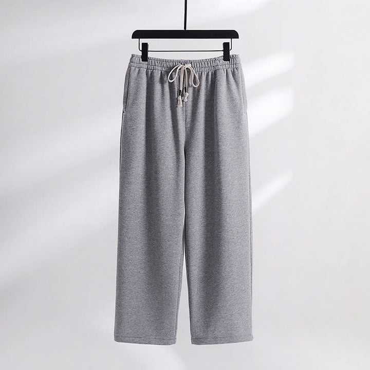 Buddha Stones Solid Color Cotton Fleece Drape Men's Pants With Pockets - Silver(Regular) - US/UK/AU54，EU64 (9XL) - image 0
