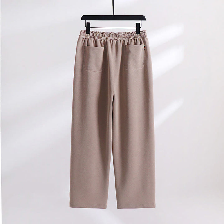 Buddha Stones Solid Color Cotton Fleece Drape Men's Pants With Pockets - image 6