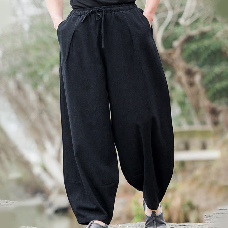 Buddha Stones Plain Casual Bloomer Men's Pants With Pockets - image 3