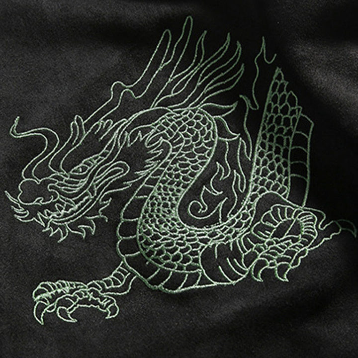 Buddha Stones Dragon Embroidery Casual Frog-button Cotton Men's Jacket Shirt Clothing - image 24