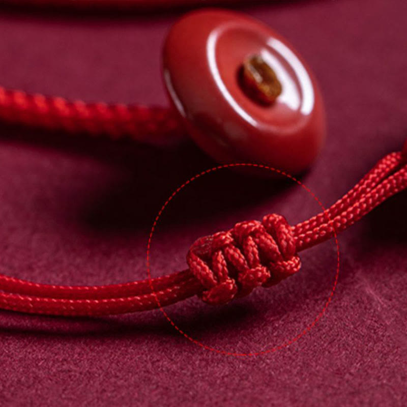 Buddha Stones Natural Cinnabar Chinese Zodiac Ruyi Handle Fu Character Lotus Blessing Red String Belly Chain - image 3