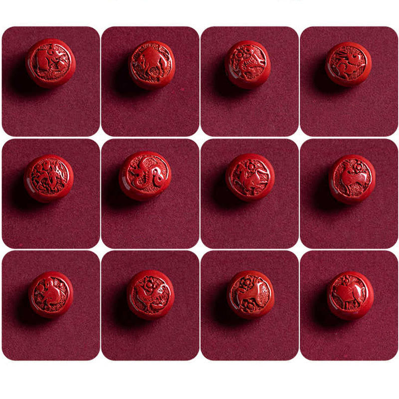 Buddha Stones Natural Cinnabar Chinese Zodiac Ruyi Handle Fu Character Lotus Blessing Red String Belly Chain - image 32