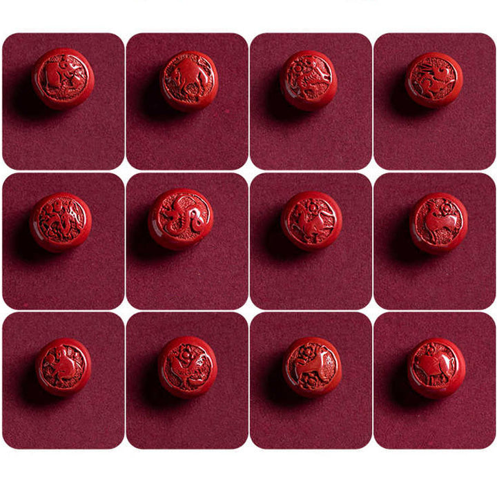 Buddha Stones Natural Cinnabar Chinese Zodiac Ruyi Handle Fu Character Lotus Blessing Red String Belly Chain - image 32
