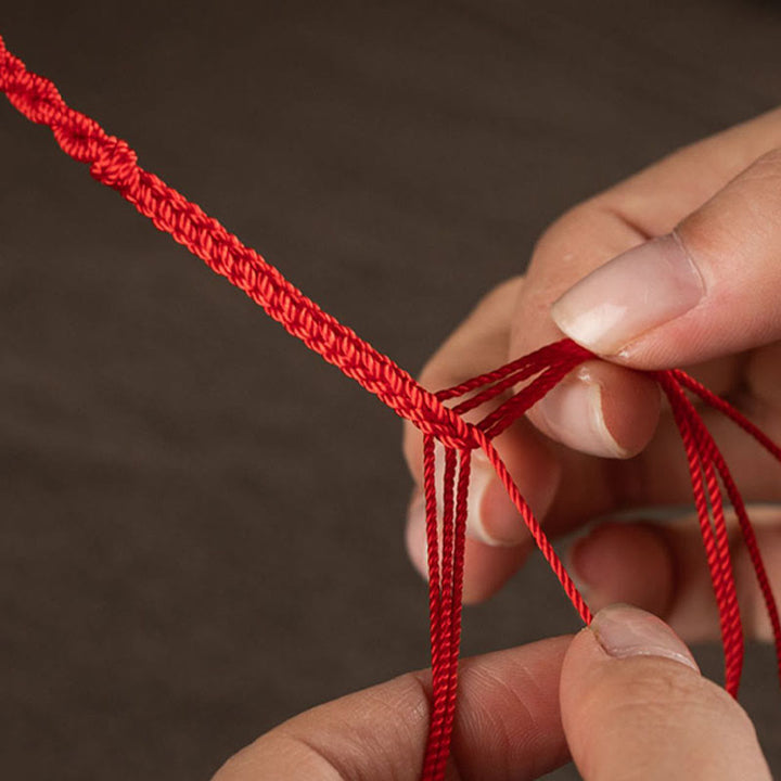 Buddha Stones Natural Cinnabar PiXiu Calm Blessing Red String Belly Chain - image 4