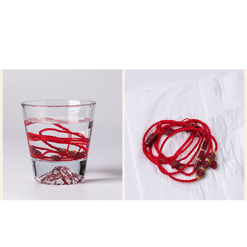 Buddha Stones Natural Cinnabar PiXiu Calm Blessing Red String Belly Chain - image 17