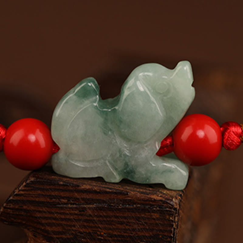 Buddha Stones Jade Peace Buckle Blessing Red String Belly Chain - image 12