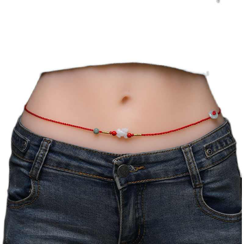 Buddha Stones Jade Peace Buckle Blessing Red String Belly Chain - image 20