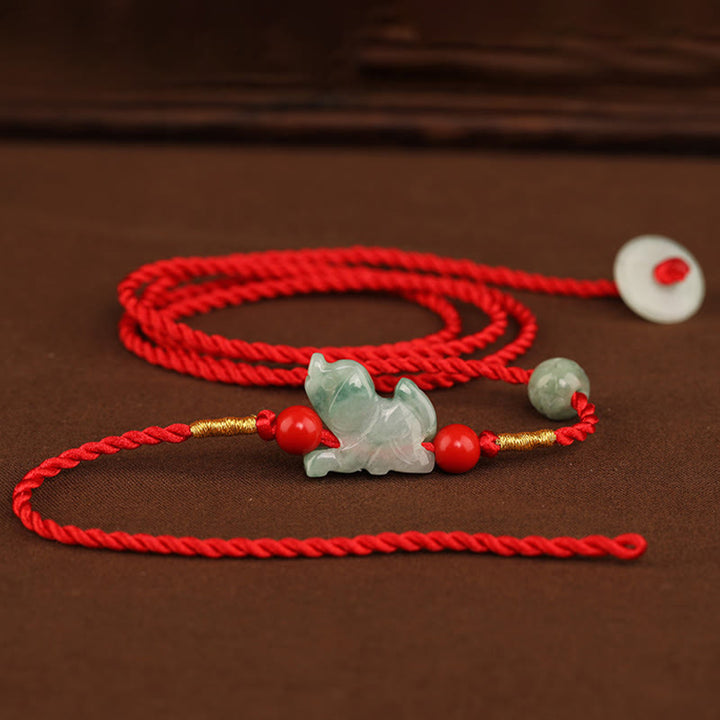Buddha Stones Jade Peace Buckle Blessing Red String Belly Chain - image 11