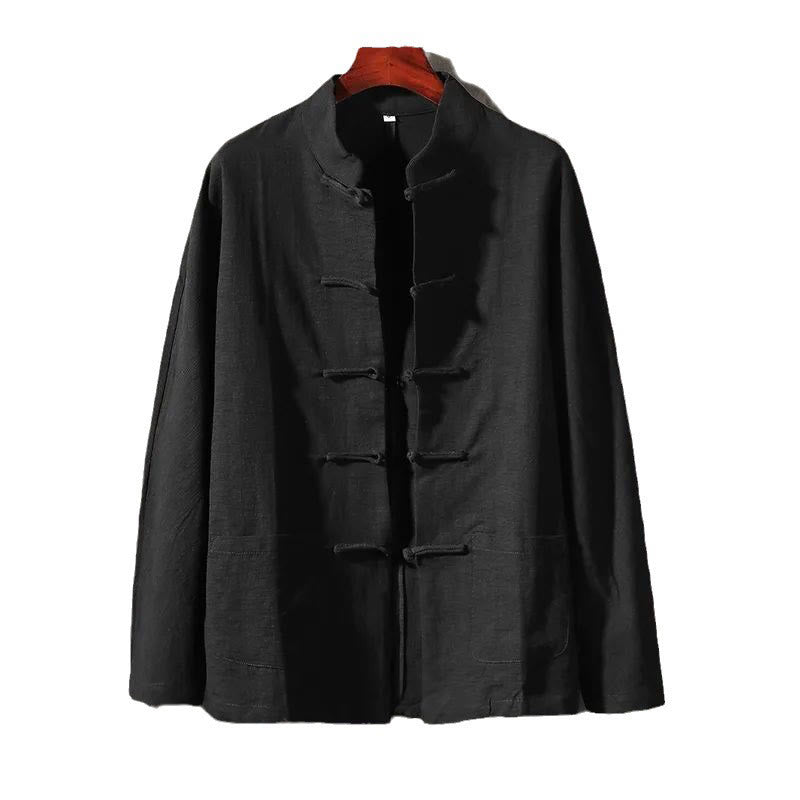 Buddha Stones Stand Collar Tang Suit Casual Shirt - image 12