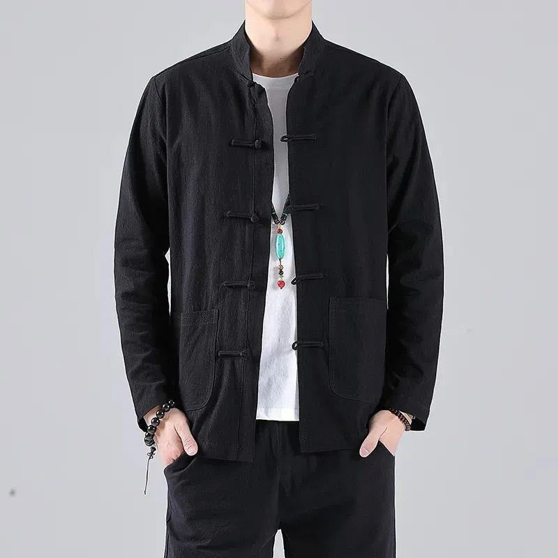 Buddha Stones Stand Collar Tang Suit Casual Shirt - image 11