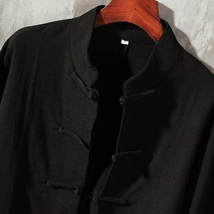 Buddha Stones Stand Collar Tang Suit Casual Shirt - image 9