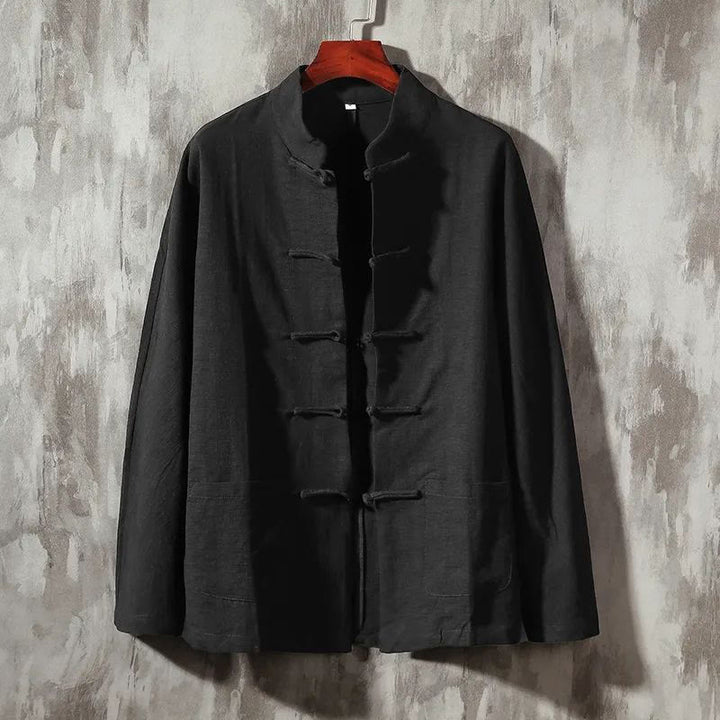 Buddha Stones Stand Collar Tang Suit Casual Shirt - Black - US/UK/AU44，EU54 (5XL) - image 8