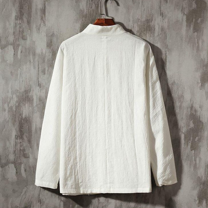 Buddha Stones Stand Collar Tang Suit Casual Shirt - image 6