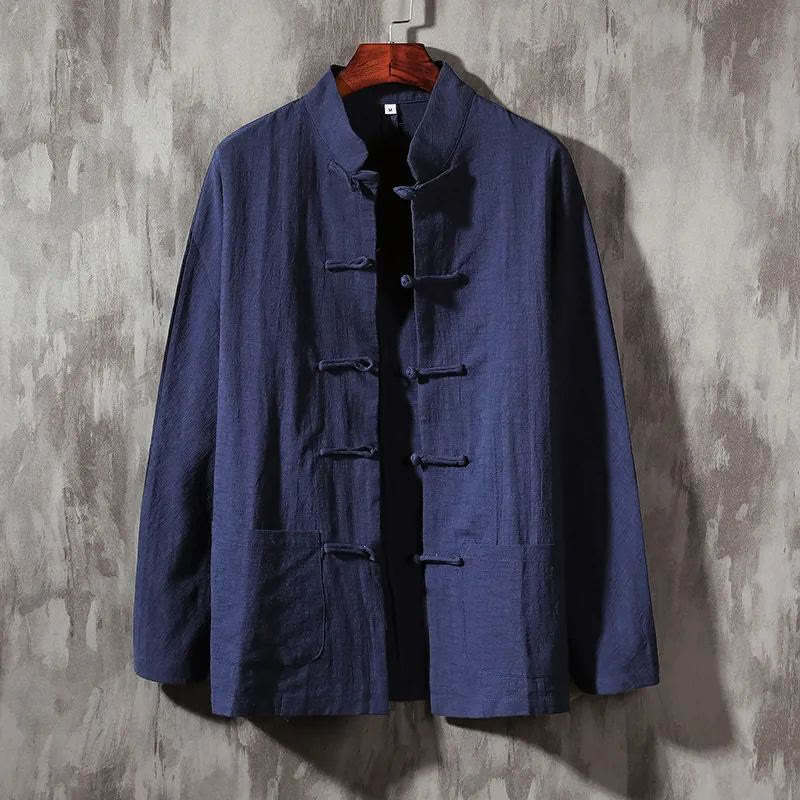 Buddha Stones Stand Collar Tang Suit Casual Shirt - DarkSlateBlue - US/UK/AU44，EU54 (5XL) - image 13